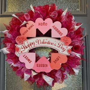 Happy Valentine’s Day heart 20” handmade wreath NEW